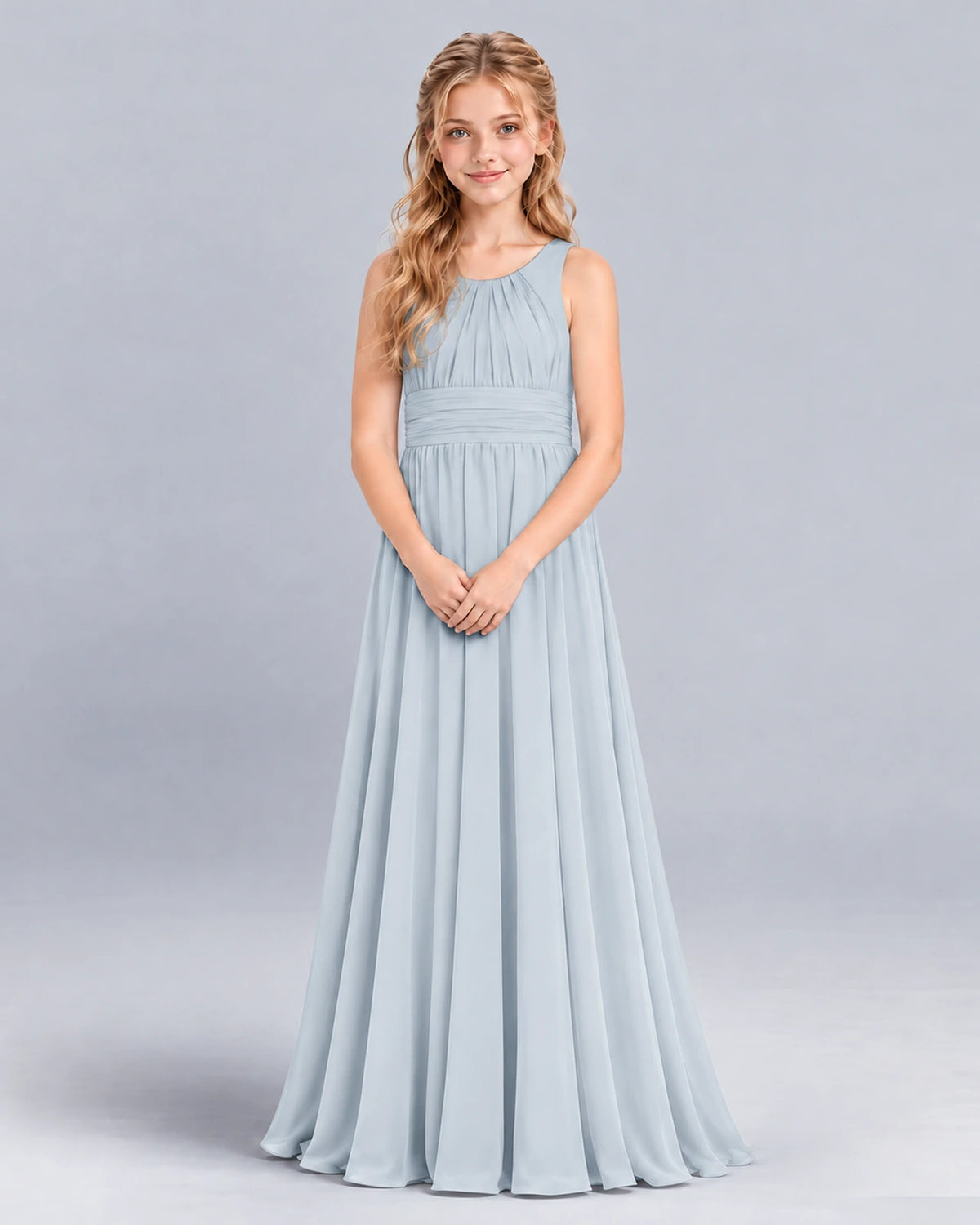 Mist A-line Junior Bridesmaid Dress Front