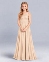 Peach A-line Junior Bridesmaid Dress Front
