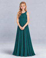 Peacock A-line Junior Bridesmaid Dress Front