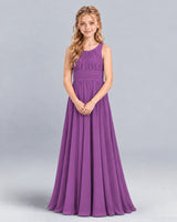 Purple A-line Junior Bridesmaid Dress Front