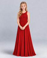Red A-line Junior Bridesmaid Dress Front
