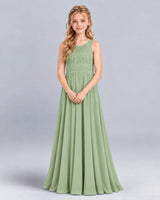 Sage Green A-line Junior Bridesmaid Dress Front