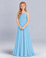 Sky Blue A-line Junior Bridesmaid Dress Front