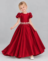 Burgundy Ball Gown Girls Formal Dress Front