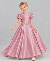 Dusty Rose Ball Gown Girls Formal Dress Front