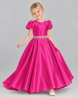 Hot Pink Ball Gown Girls Formal Dress Front