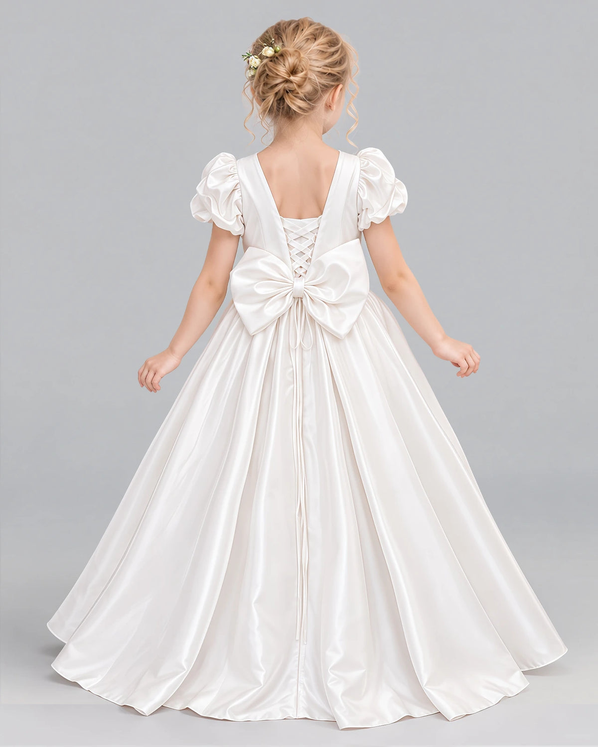 Ivory Ball Gown Girls Formal Dress Back [Shared]