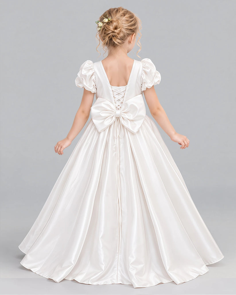 Ivory Ball Gown Girls Formal Dress Back [Shared]