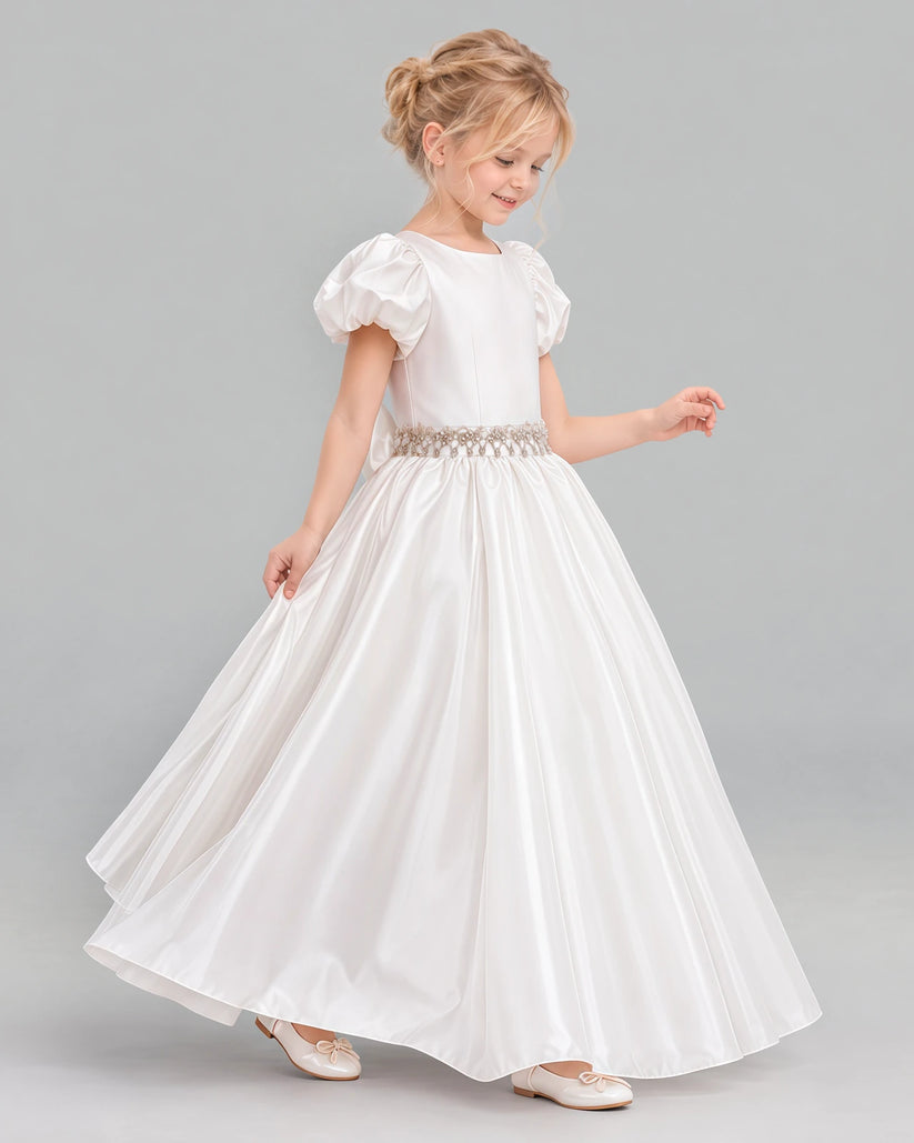 Ivory Ball Gown Girls Formal Dress Side [Shared]