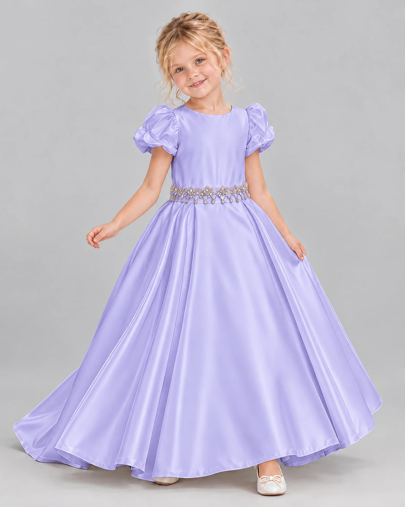 Lavender Ball Gown Girls Formal Dress Front