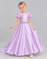 Lilac Ball Gown Girls Formal Dress Front