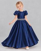 Navy Blue Ball Gown Girls Formal Dress Front