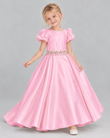 Pink Ball Gown Girls Formal Dress Front