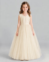 Champagne Ball Gown Flower Girl Dress Front