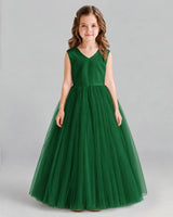 Dark Green Ball Gown Flower Girl Dress Front