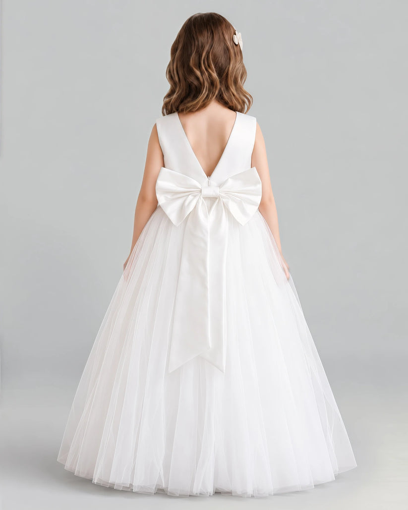 Ivory Ball Gown Flower Girl Dress Back [Shared]