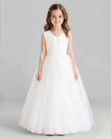 Ivory Ball Gown Flower Girl Dress Front