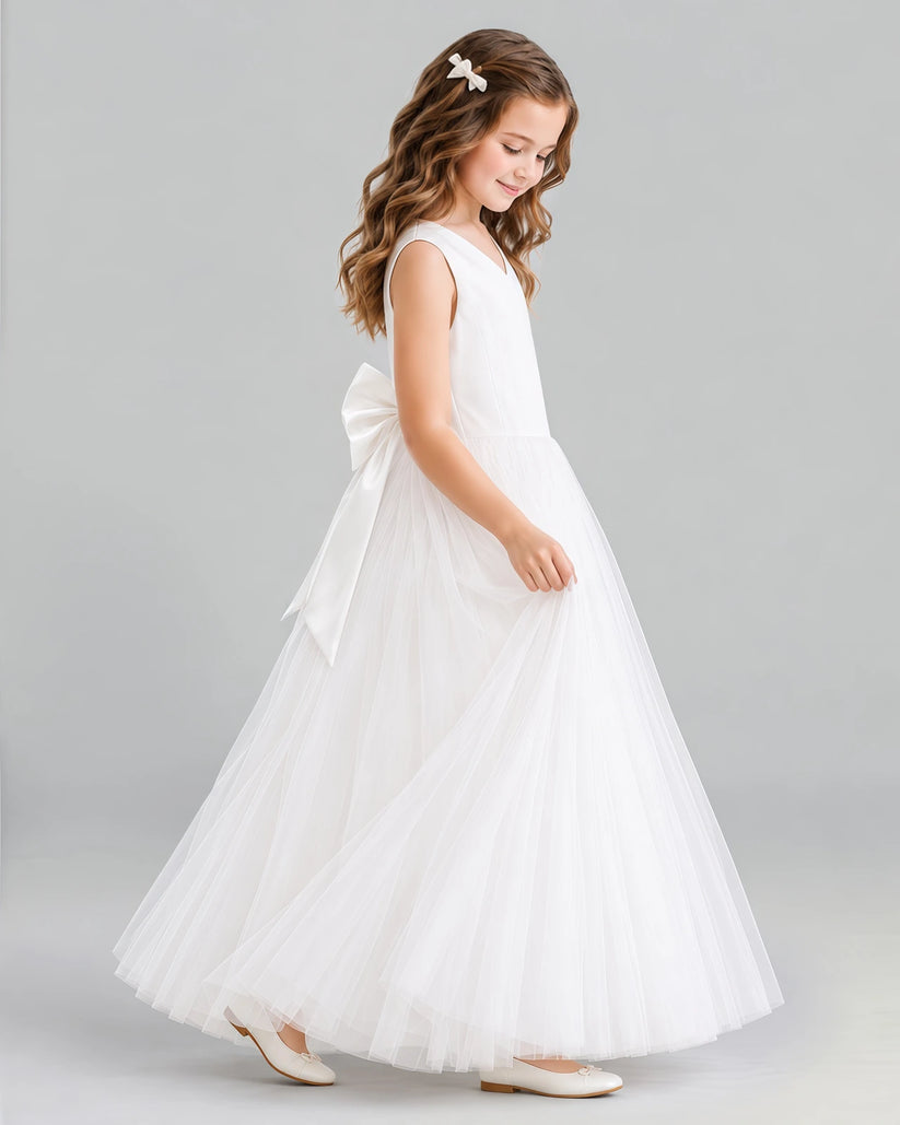 Ivory Ball Gown Flower Girl Dress Side [Shared]