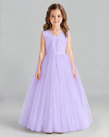 Lavender Ball Gown Flower Girl Dress Front
