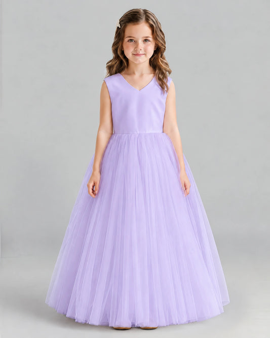 Lavender Ball Gown Flower Girl Dress Front