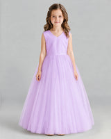 Lilac Ball Gown Flower Girl Dress Front