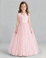 Pink Ball Gown Flower Girl Dress Front