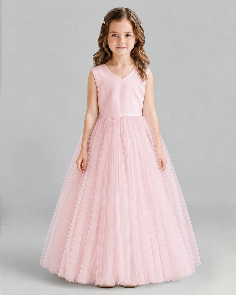 Pink Ball Gown Flower Girl Dress Front