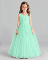 Turquoise Ball Gown Flower Girl Dress Front
