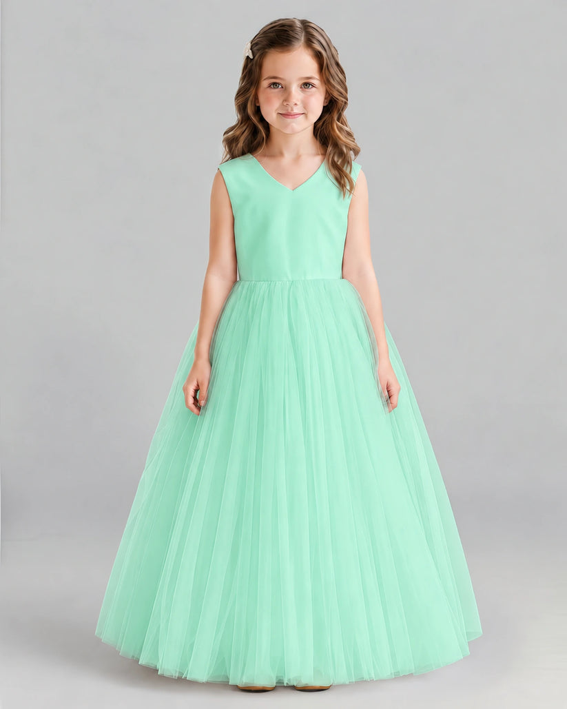 Turquoise Ball Gown Flower Girl Dress Front