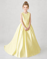 Daffodil Lace A-line Flower Girl Dress Front View