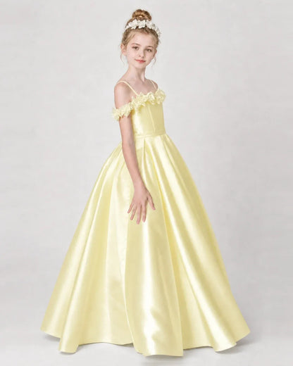 Daffodil Satin A-line Girls Formal Dress Side View