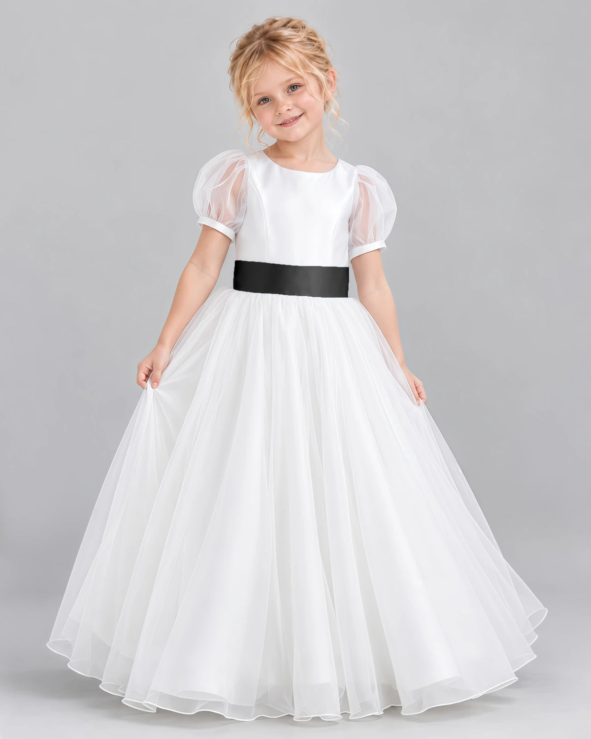 Black Ball Gown First Communion Dress Front