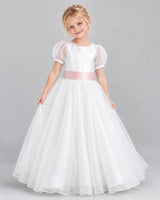 Blush Pink Ball Gown First Communion Dress Front