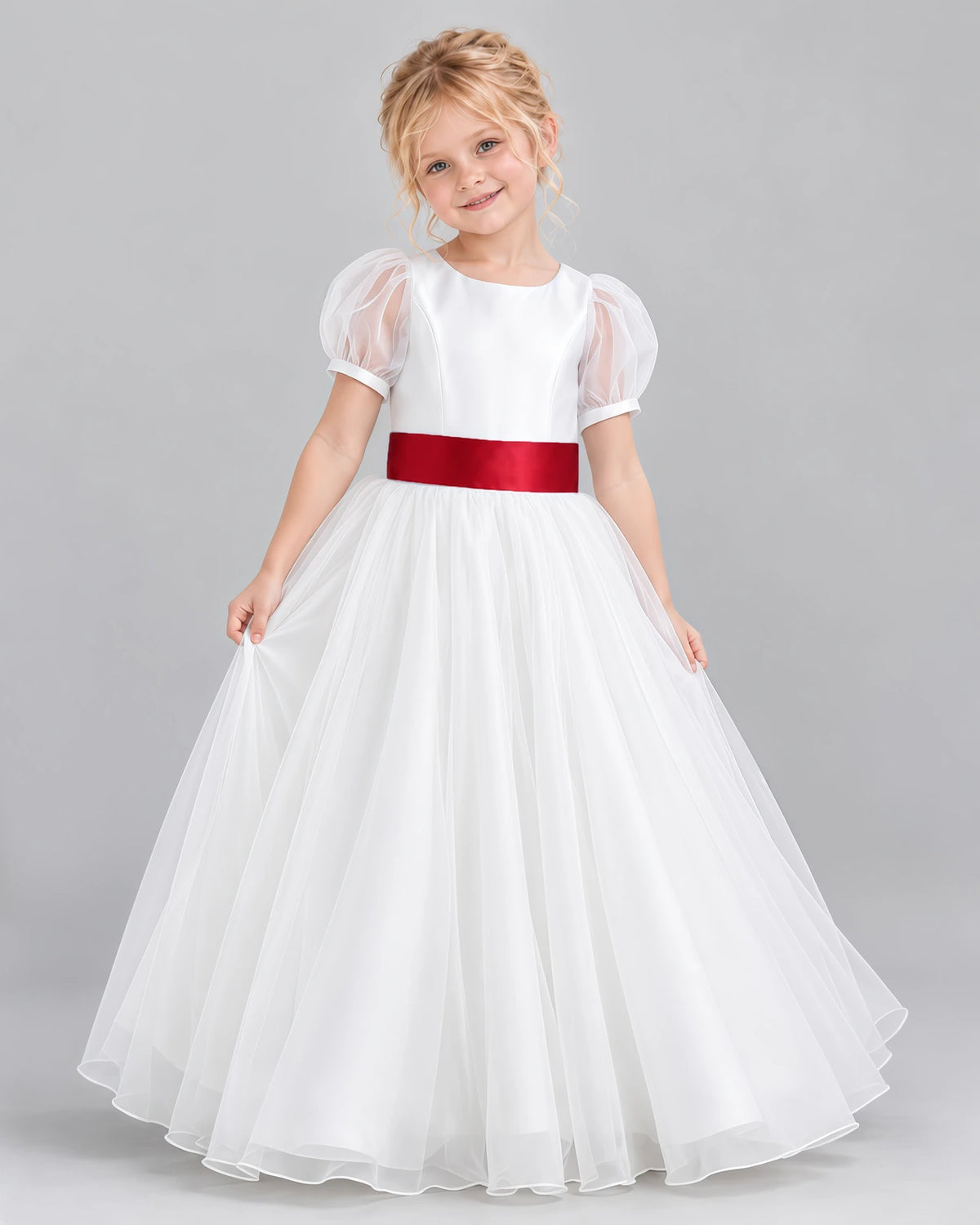 Burgundy Ball Gown First Communion Dress Front