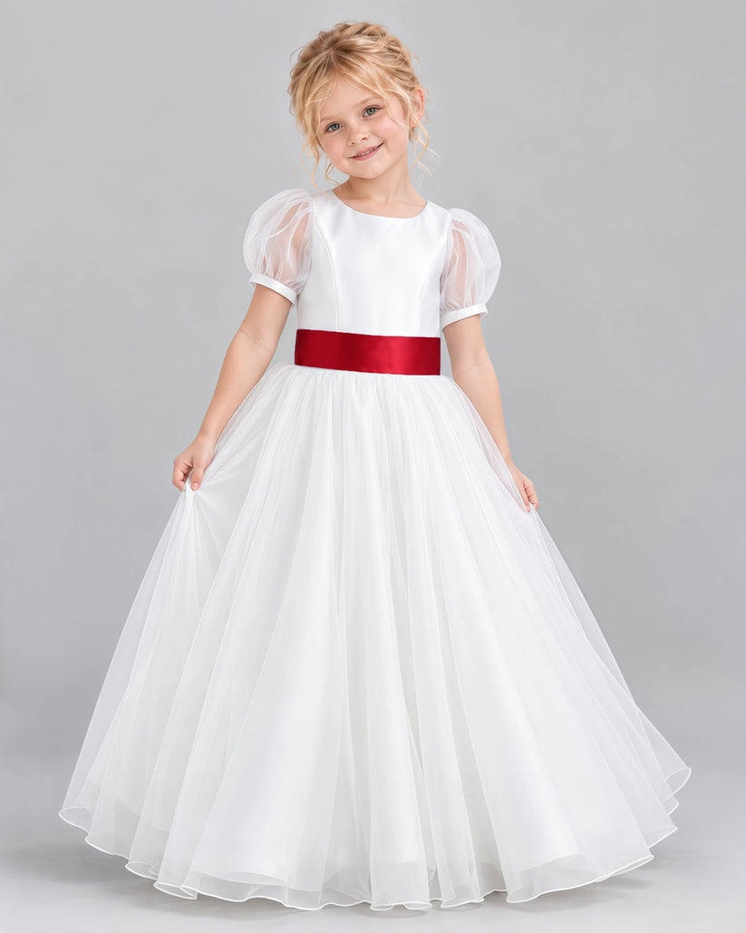 Burgundy Ball Gown First Communion Dress Front