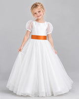 Burnt Orange Ball Gown First Communion Dress Front