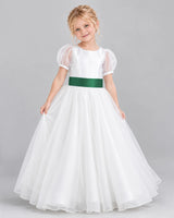 Dark Green Ball Gown First Communion Dress Front