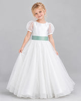 Eucalyptus Ball Gown First Communion Dress Front