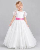 Hot Pink Ball Gown First Communion Dress Front
