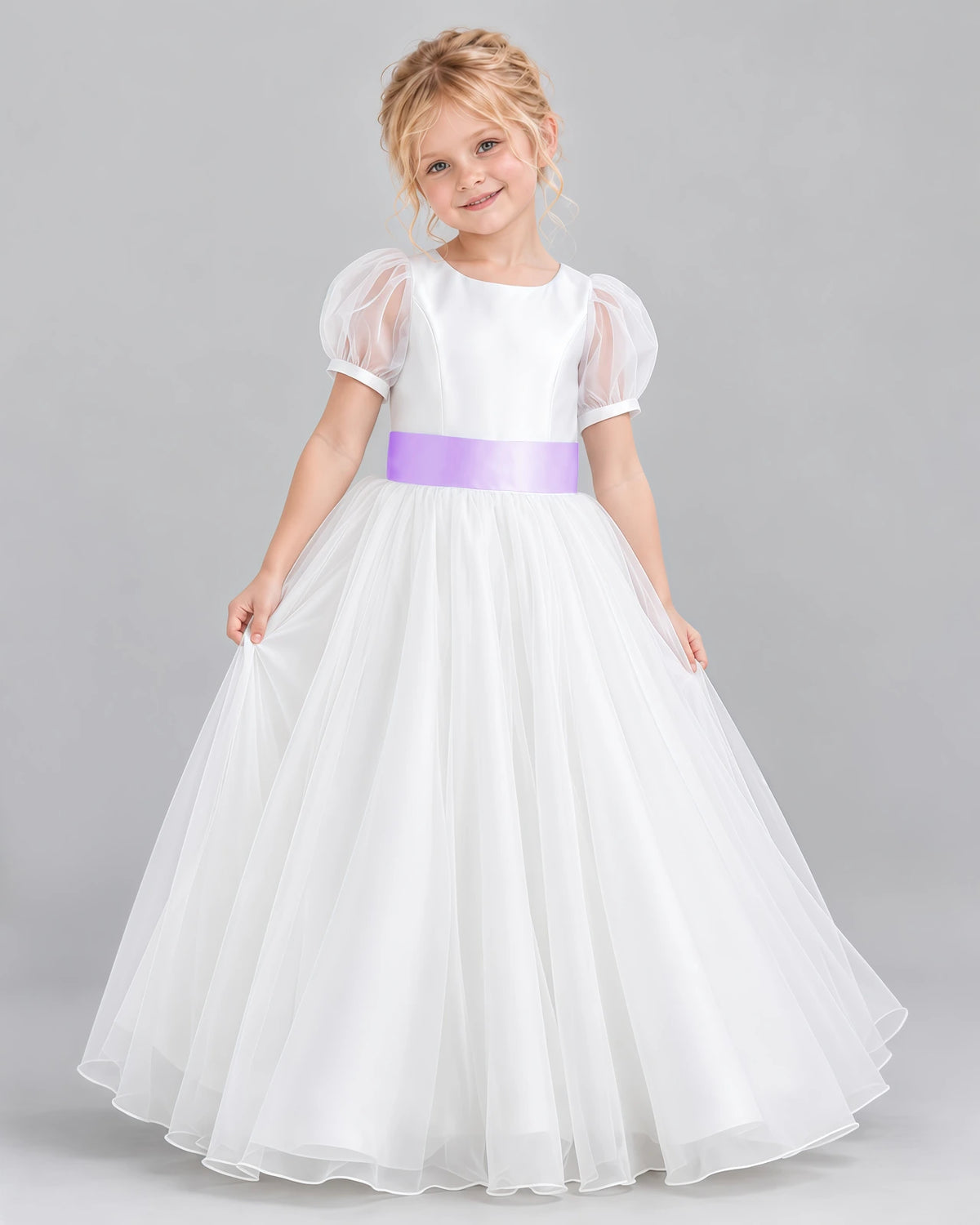 Lilac Ball Gown First Communion Dress Front