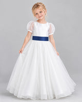 Navy Blue Ball Gown First Communion Dress Front