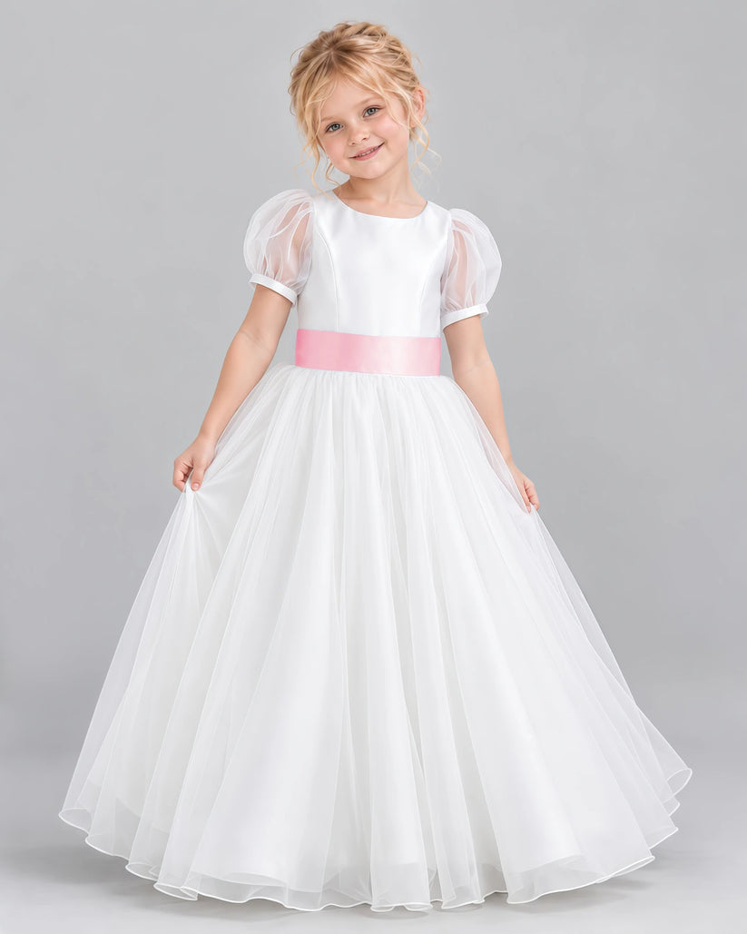 Pink Ball Gown First Communion Dress Front