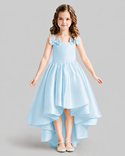 Baby Blue Flared Flower Girl Dresses Front