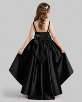 Black Flared Flower Girl Dresses Back