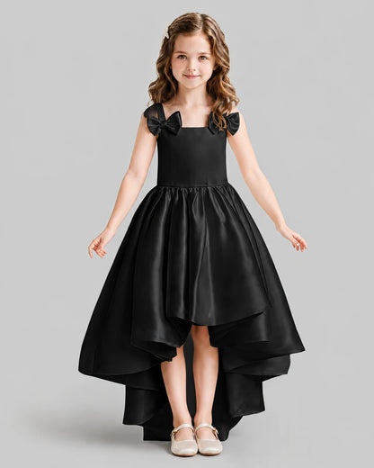Black Flared Flower Girl Dresses Front