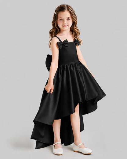 Black Flared Flower Girl Dresses Side