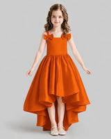 Burnt Orange Flared Flower Girl Dresses Front