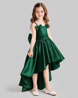 Dark Green Flared Flower Girl Dresses Side