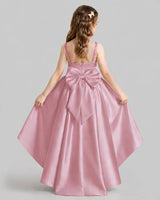 Dusty Rose Flared Flower Girl Dresses Back