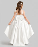 Ivory Flared Flower Girl Dresses Back